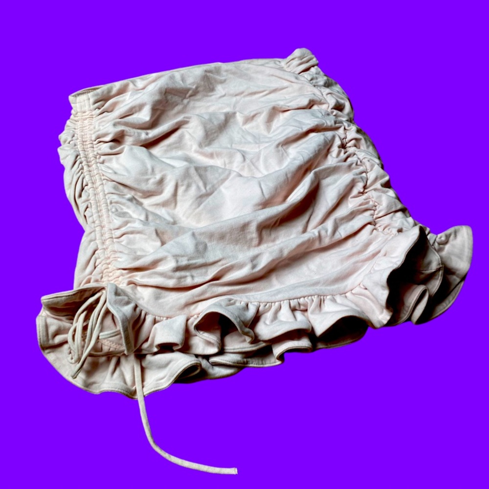 Ruffle ruched mini skirt
